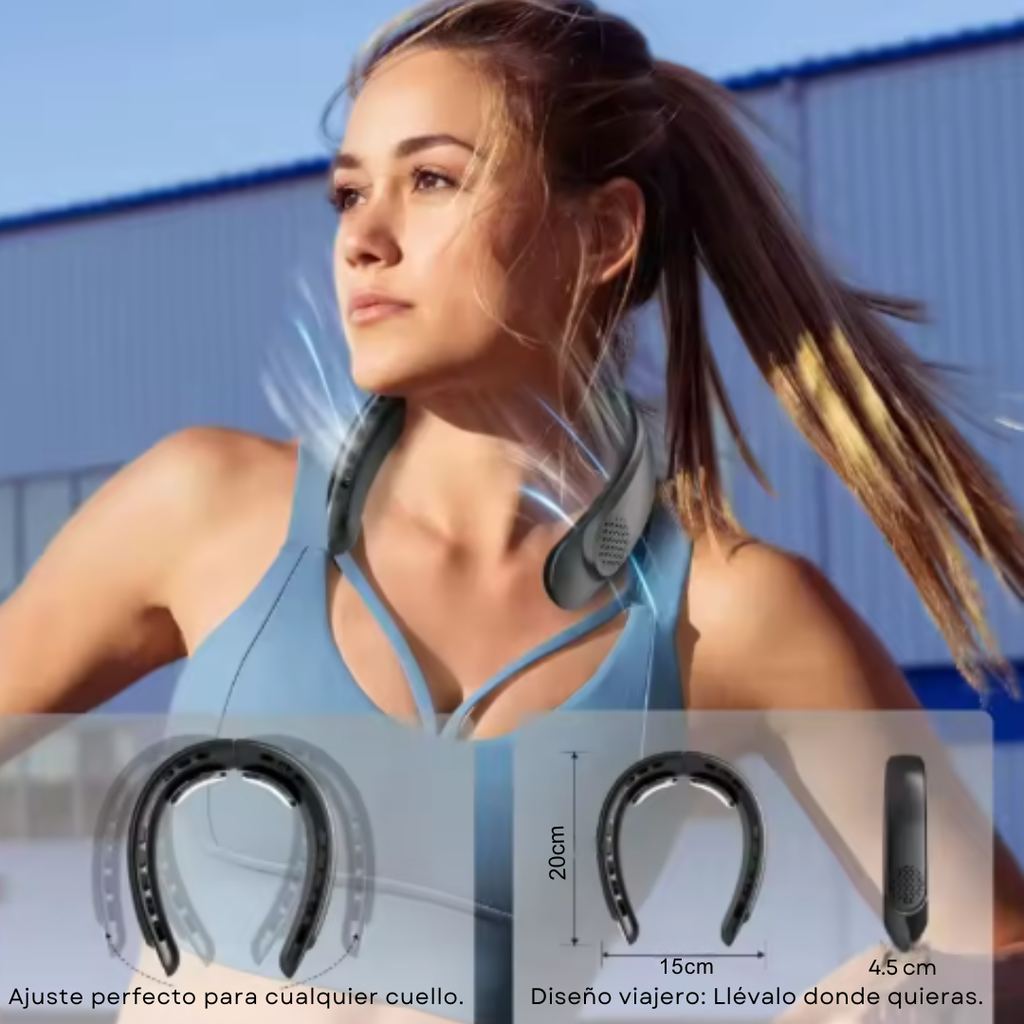 Ventilador De Cuello Portátil Quad-Core 360°