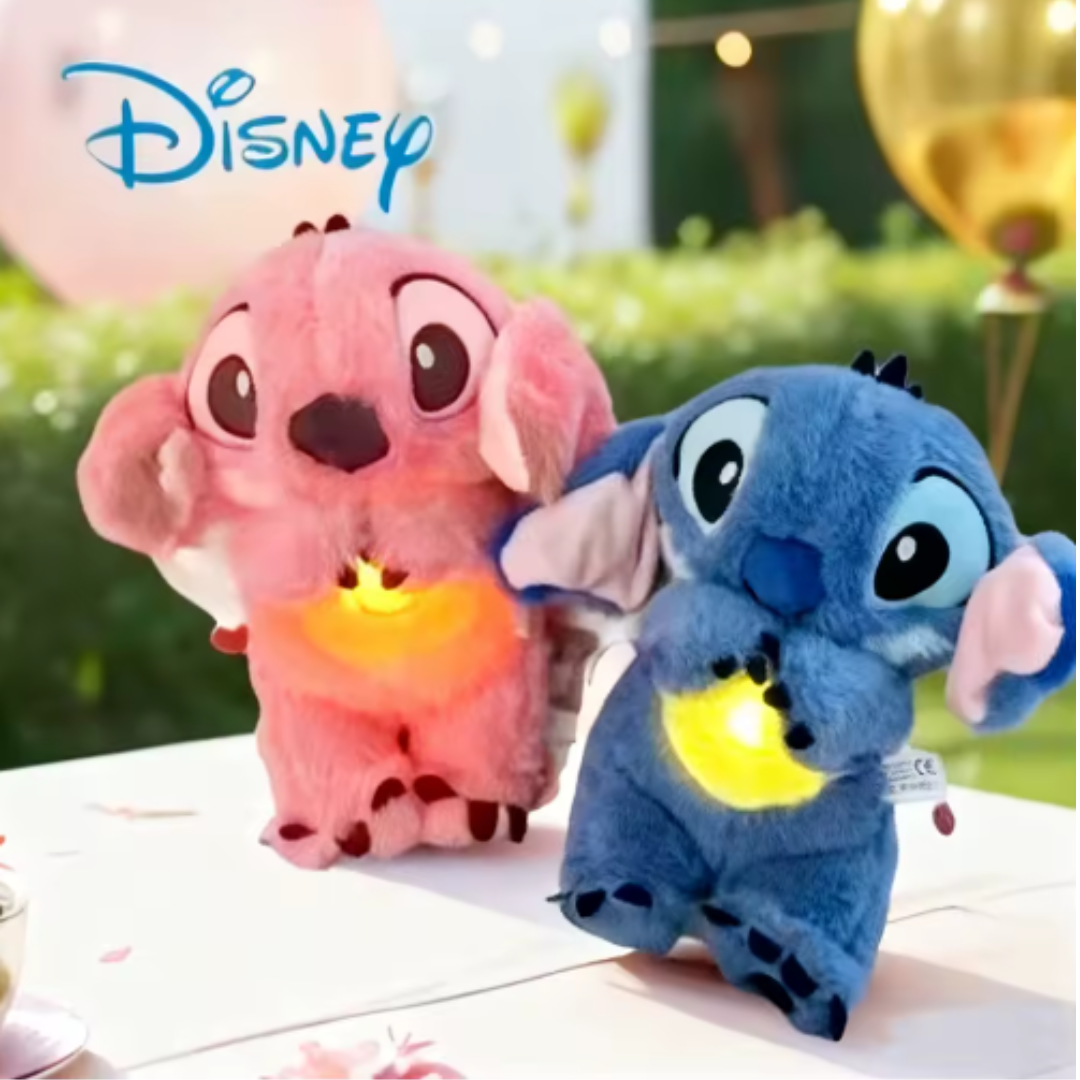 Peluche de Stich y Ángel con Respiración Relajante