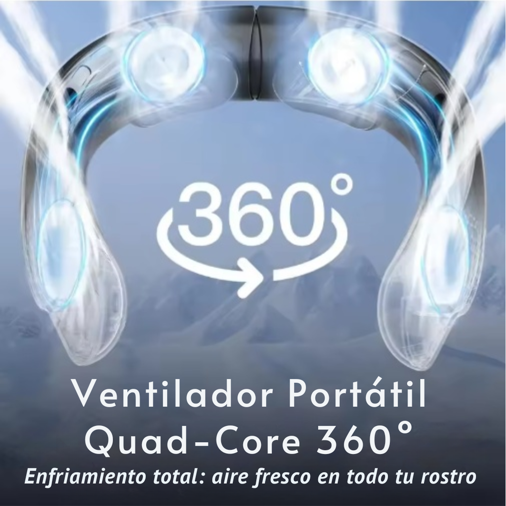 Ventilador De Cuello Portátil Quad-Core 360°