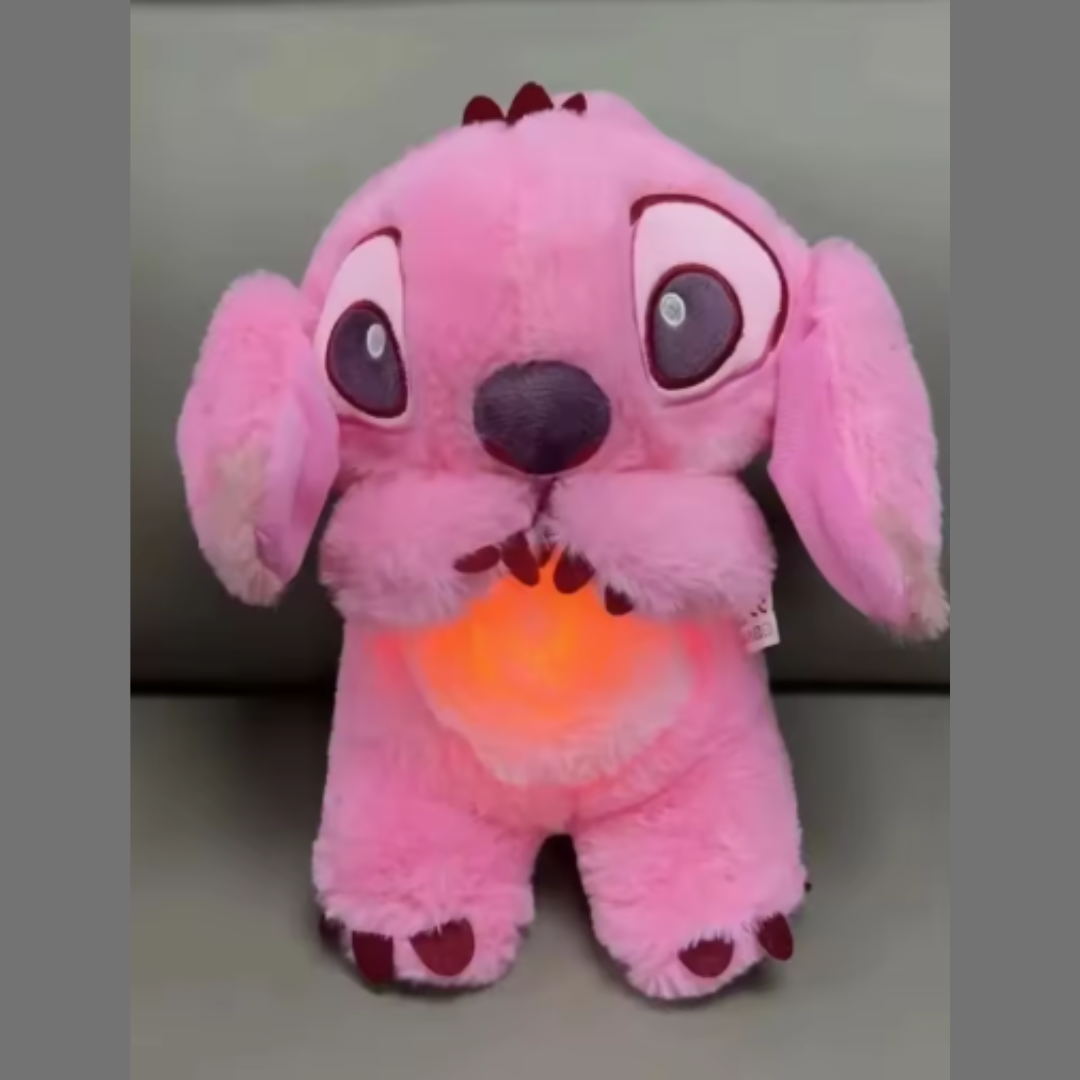 Peluche de Stich y Ángel con Respiración Relajante