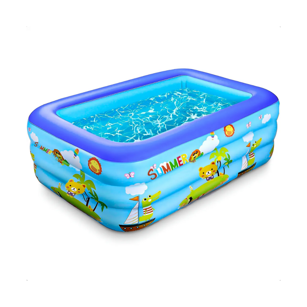 Piscina Inflable Rectangular "Verano Divertido" - Diseño Colorido con Animales
