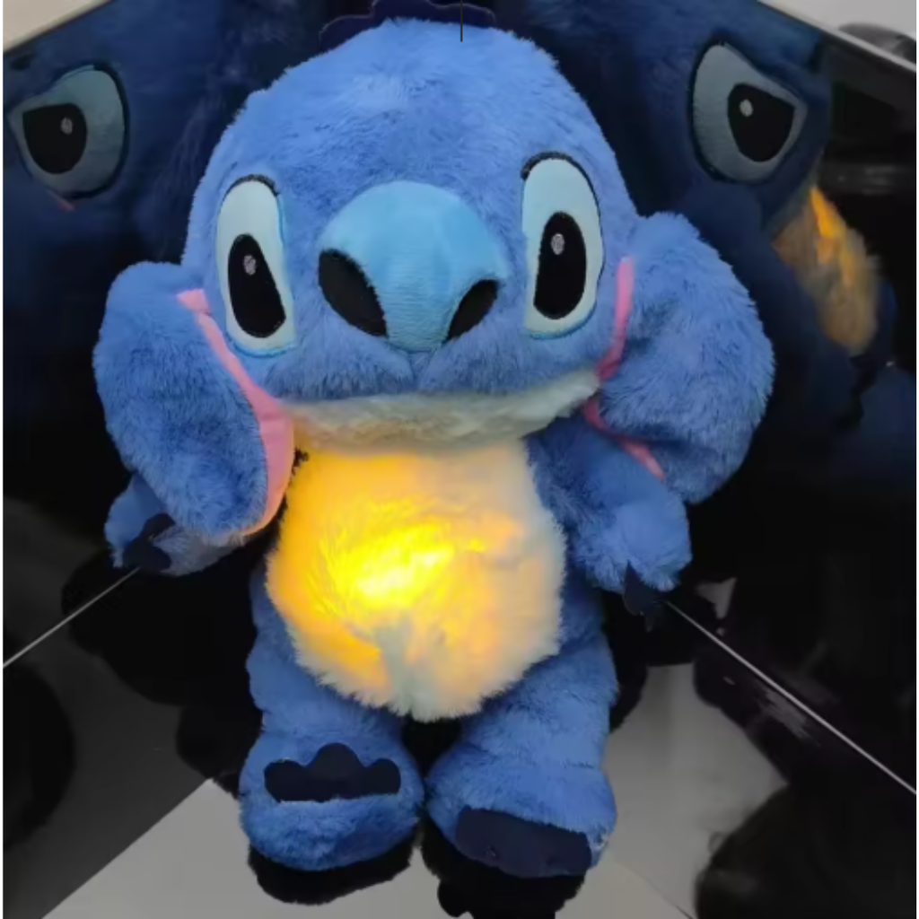 Peluche de Stich y Ángel con Respiración Relajante