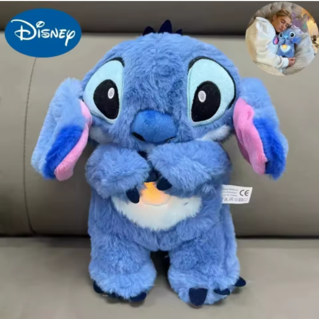 Peluche de Stich y Ángel con Respiración Relajante